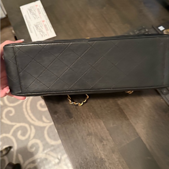 Chanel Black Quilted Jumbo Maxi Shoulder Bag with Gold Accents - Picture 3 of 6